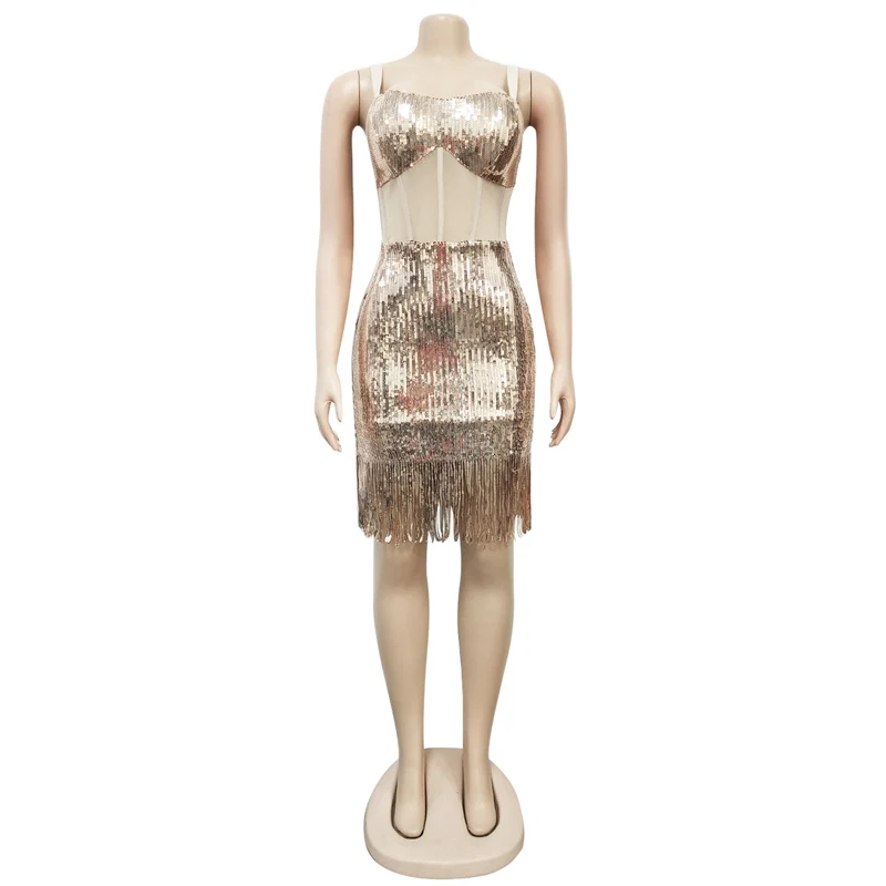 

Hot Women summer Spaghetti Strap Sequin backless Bodycon Dress Evening Sexy nightclub Party Short Mini Dresses