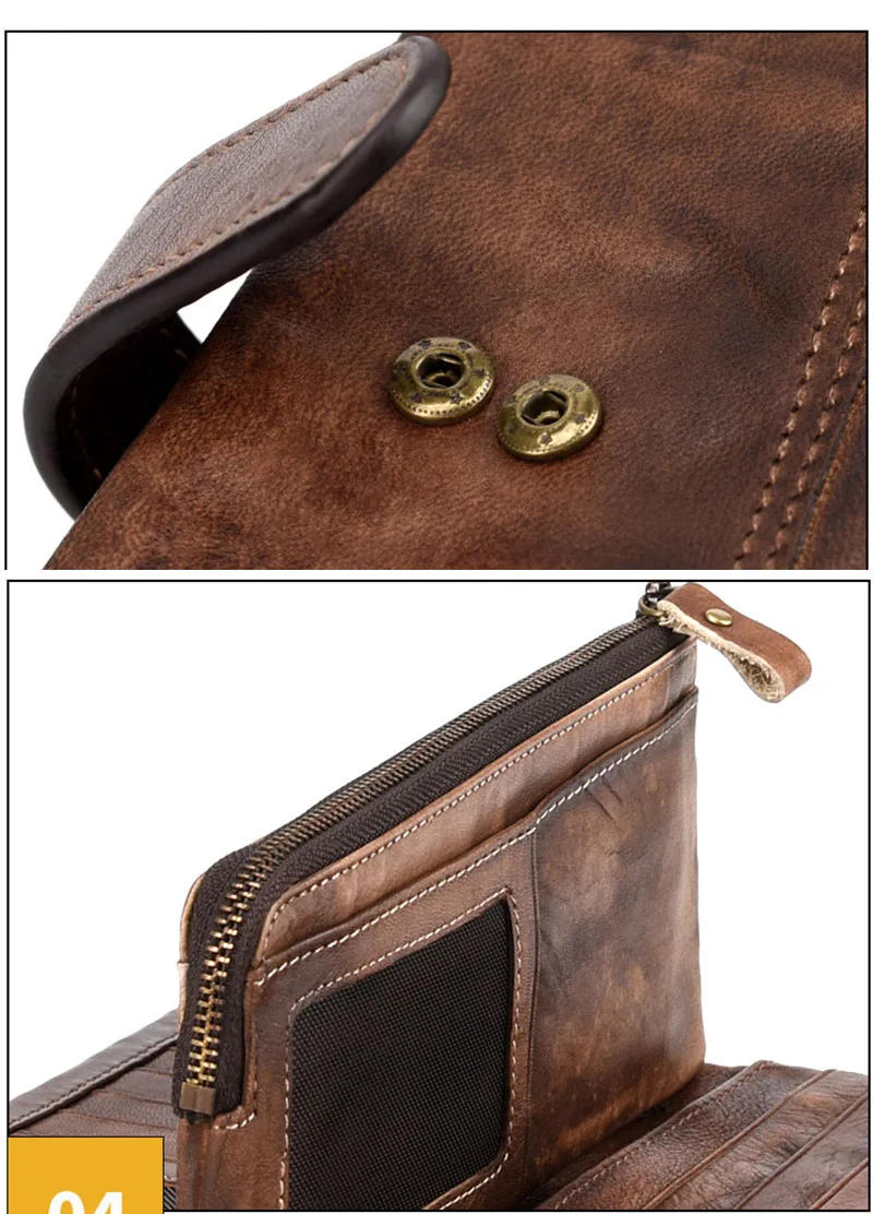 Винтажный Длинный кошелек Luufan из натуральной кожи для мужчин и женщин с RFID