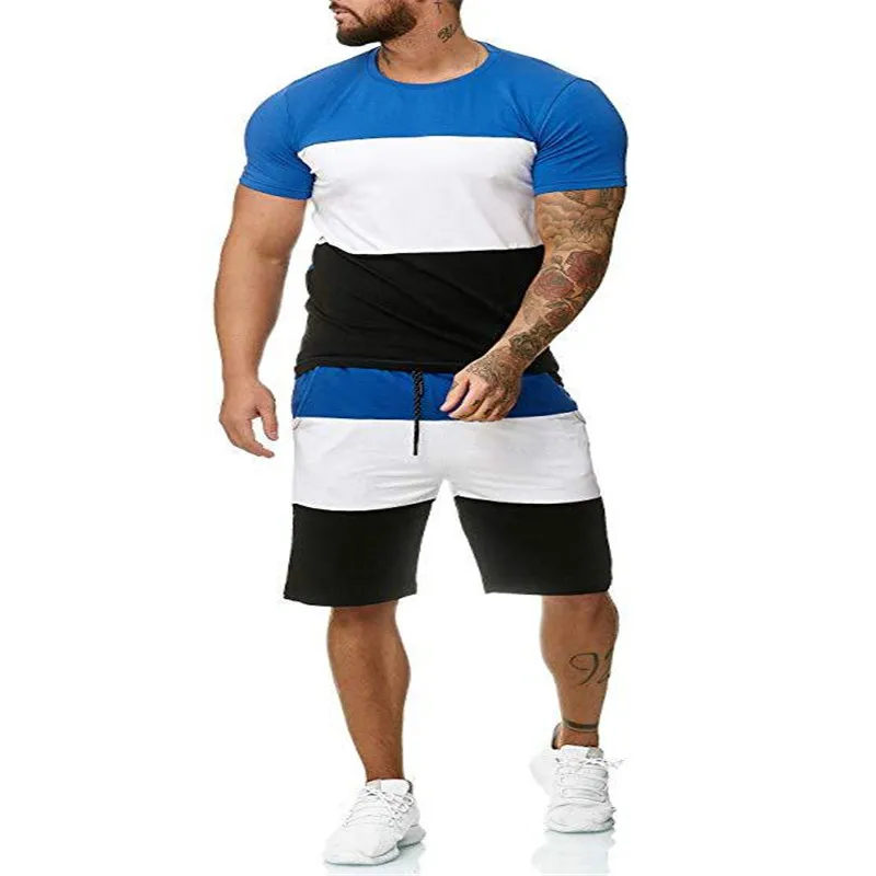 

Fashion Men's Casual Cotton Short-sleeved Shirt Shorts 2-piece 2021 Summer Men's Suit Cotton Fabric Casual Sportswear Slim