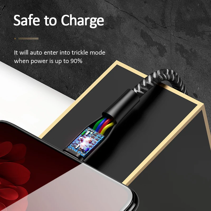 USAMS 1m 2m 3m Type C Lighting Micro USB Mobile Phone Cable For iPhone 12 11 iPad Huawei Sumsung Android Charger Data | Мобильные
