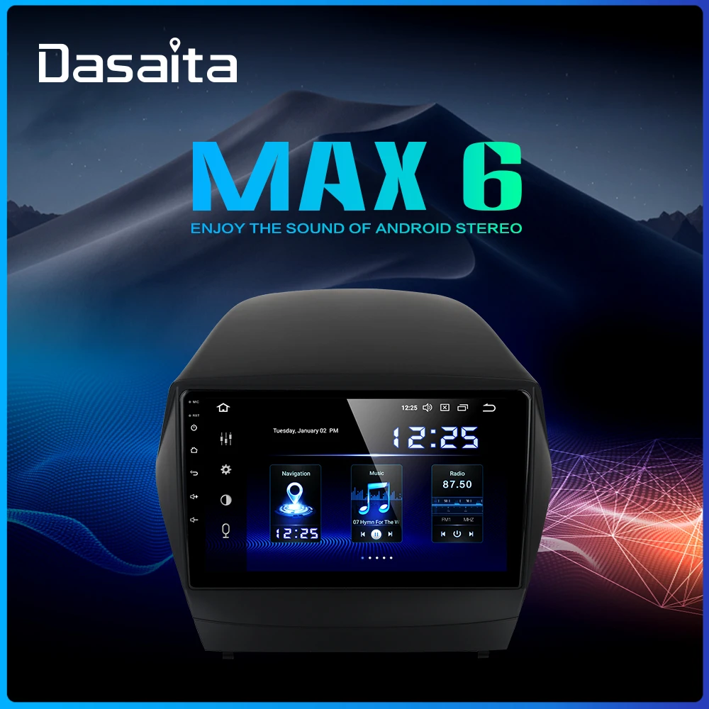 Dasaita " дисплей автомобиля 1 Din радио Android 9,0 для hyundai IX35 2009- USB 64G Ram 1080p видео