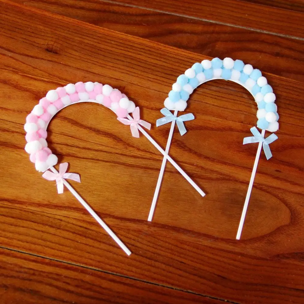 1 шт. розовый синий мягкий помпон облачный торт Топпер детский душ день рождения