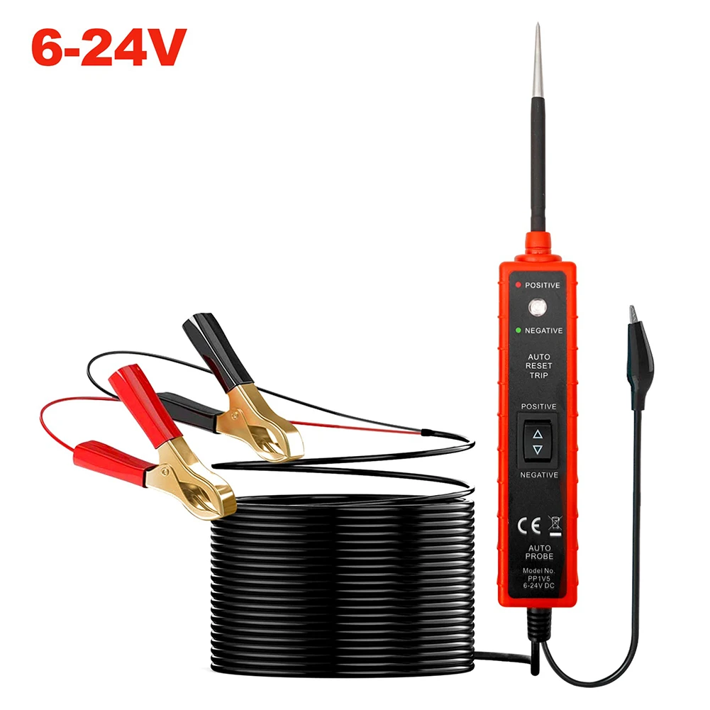 

Automotive Electric Circuit Tester Power Circuit Probe Tester Kit 6-24V DC Multi-functional Electrical System Diagnostic Tools
