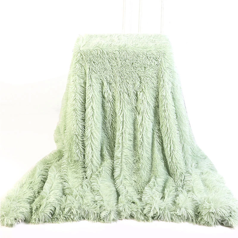 

Autumn And Winter Double-sided Fleece Fluffy Throw Blanket Long Plush Blanket Warm Fluffy Cozy Blanket Holiday Gift 2021