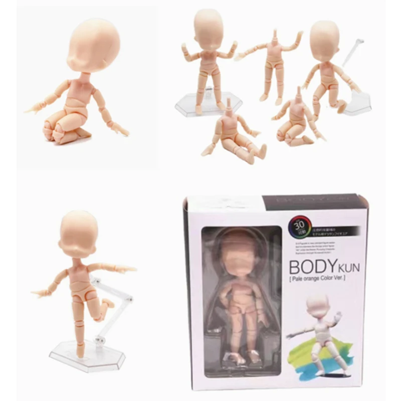 

14 cm BODY KUN / BODY CHAN Boy Girl Cute Version Ferrite Movable Body PVC Action Figure Archetype Doll Model