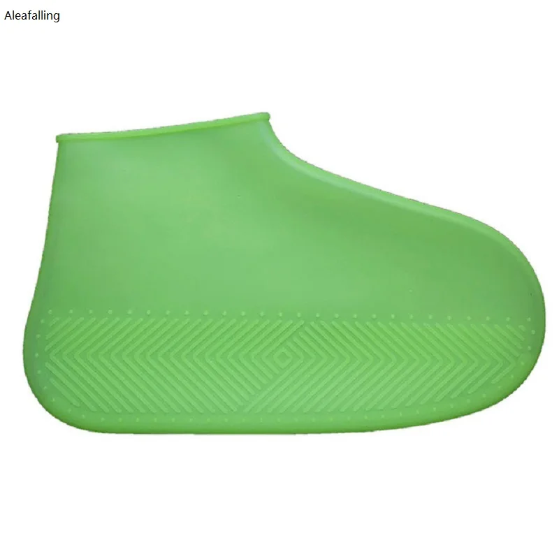 Aleafalling Anti-skip Rainboots Silica Gel Waterproof Solid Shoes Cover Wear-resistant Easy-bringing Reuseful Rain Boots Cover
