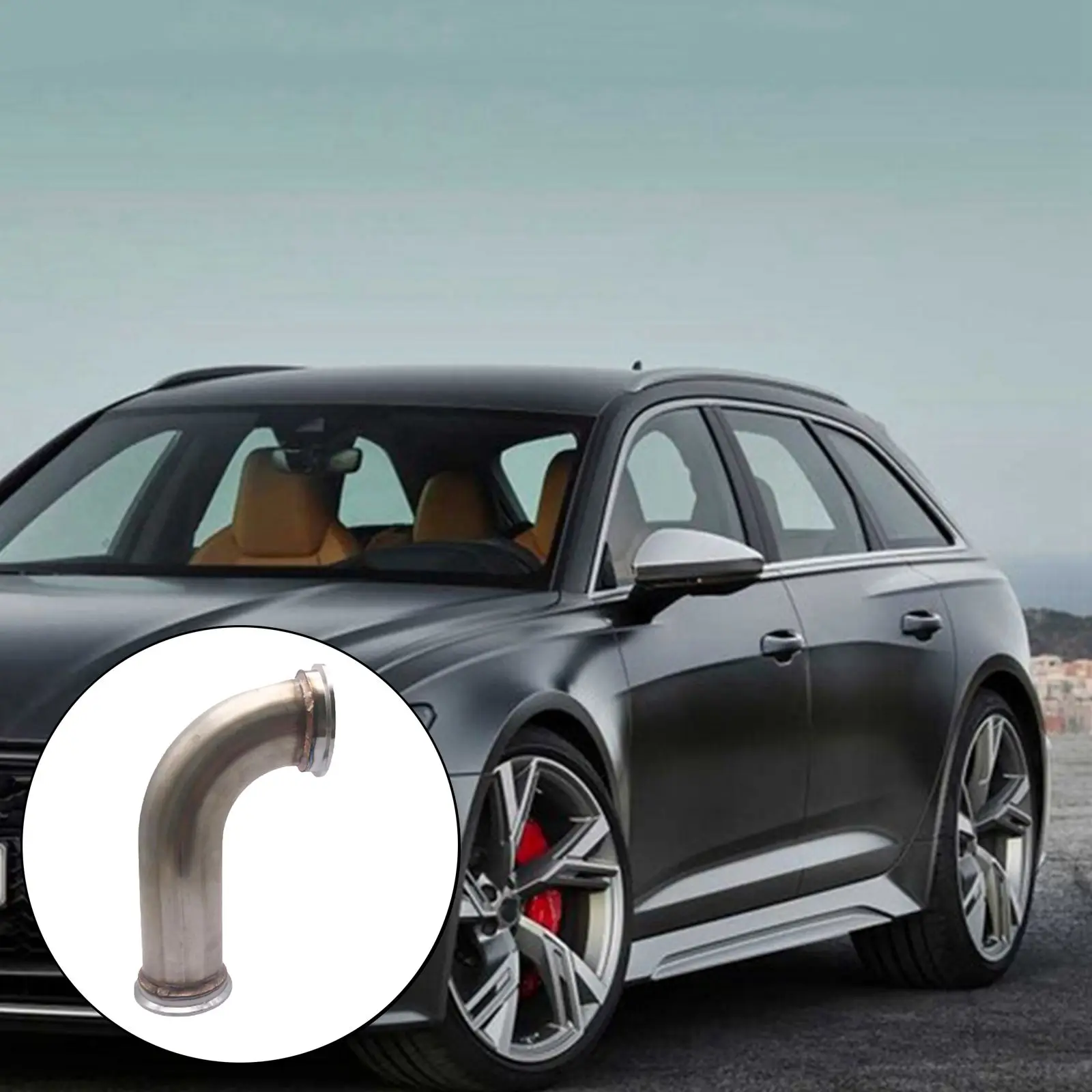 

Патрубок налокотника из нержавеющей стали, 90 градусов, совместимый с выхлопными системами с V-образным наружным диаметром 2,5 дюйма, ID 3,2 дюйм...