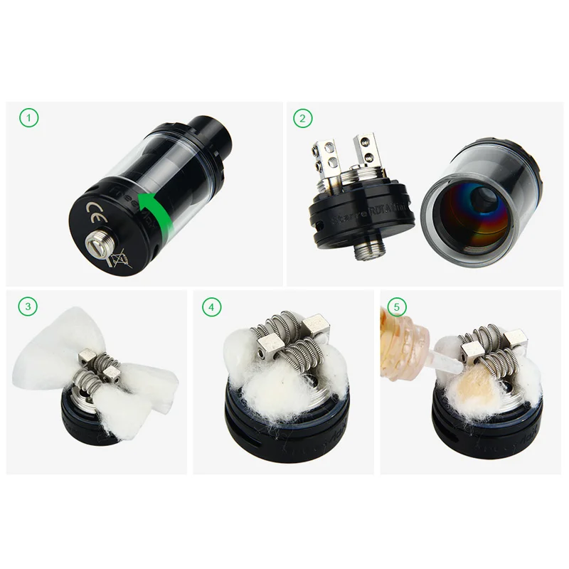 Бак для электронной сигареты FreeMax Starre RDTA бак Mini Tank объемом 2 мл и 5 510 Thread Squonk Box Mod |