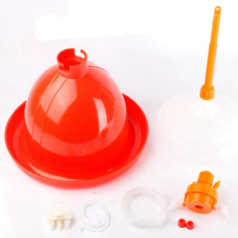 

Automatic Chicken Drinking Fountain Device Round Hanging Cup Waterer Bowl Pet