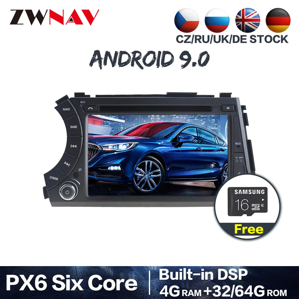 PX6 4+ 64 Android 9,0 Автомобильный мультимедийный плеер gps для Ssangyong Kyron Actyon Micro 2005+ Радио Rudio Стерео DVD плеер BT головное устройство