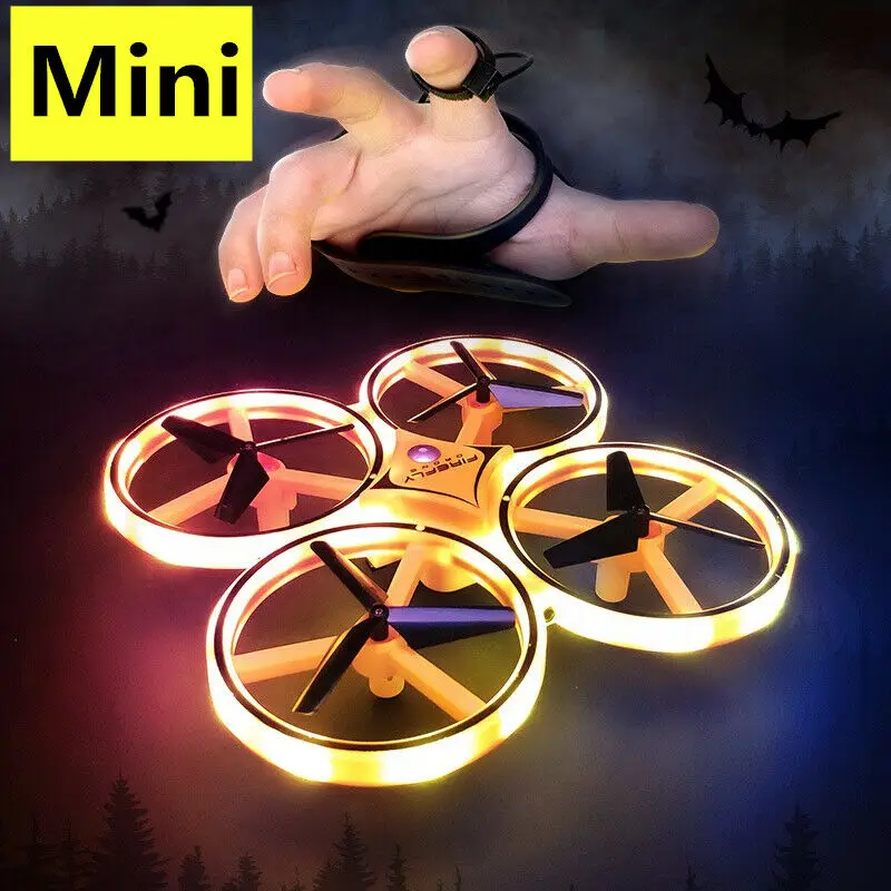 Price Mini Dron de inducción de cuatro ejes, reloj inteligente, gesto de detección remota, Avión RC, OVNI, somatosensorial, interacción noctilucente, juguetes RC