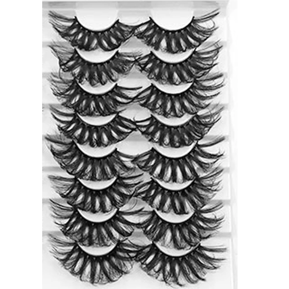 

NEW 8 Pairs 3D Mink False Eyelashes Natural Wispy Fluffy Dramatic Volume Fake Lashes Extension Handmade Cruelty-free Eyelash