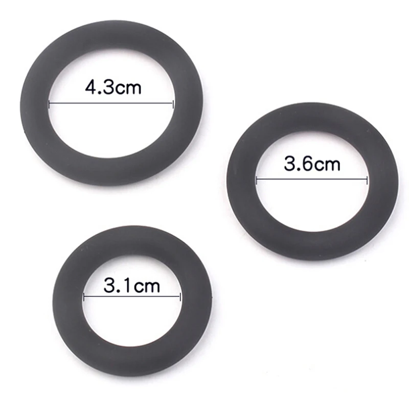 3 шт силиконовых колец для пениса черные/синие/розовые/оранжевые/зеленые секс