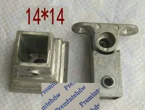Square 14mm 4 шт./лот незавершенный квадратный круглый алюминиевый пол пост фланец лестницы перила балясины Регулируемый лоток муфта кронштейна фитинги - Цвет: Square 14mm