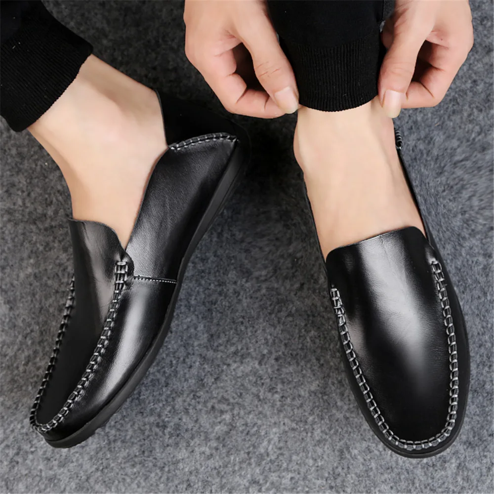2020 New Newset Men Casual Shoes Fashion Genuine Leather Loafers Moccasins Slip on Men's Flats Male Driving | Обувь