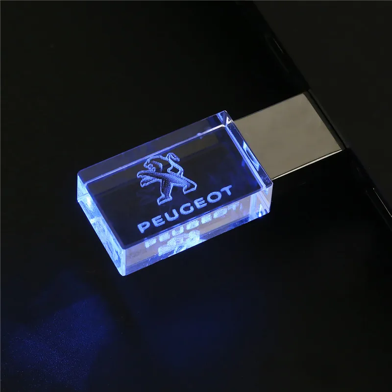 blue JASTER peugeot crystal+ металлический USB флеш-накопитель 4 ГБ 8 ГБ 16 ГБ 32 ГБ 64 ГБ 128 Гб Внешняя карта памяти u диск - Цвет: blue