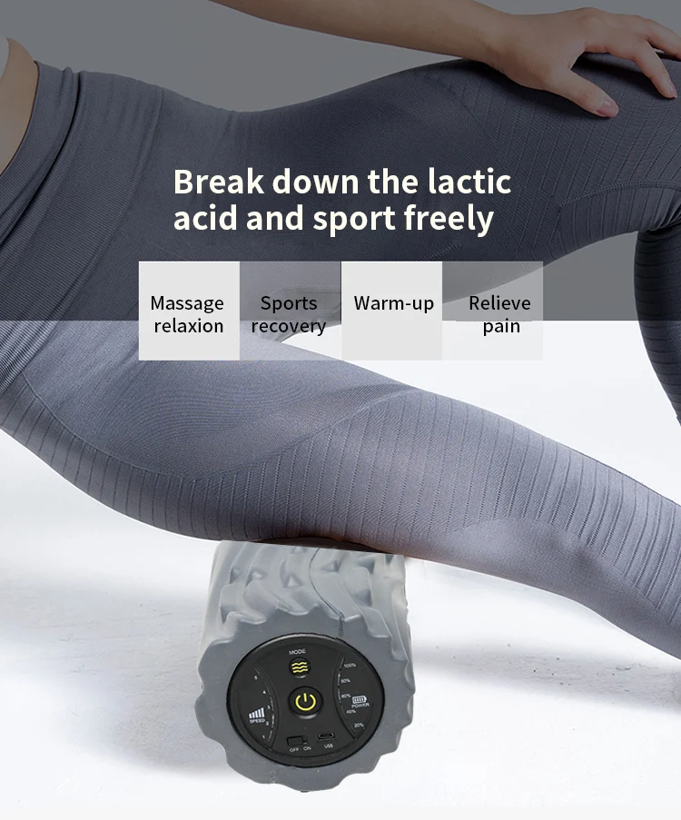 저렴한 2020 New Arrivals Fitness 5 레벨 근육 마사지 필라테스 진동 폼 롤러