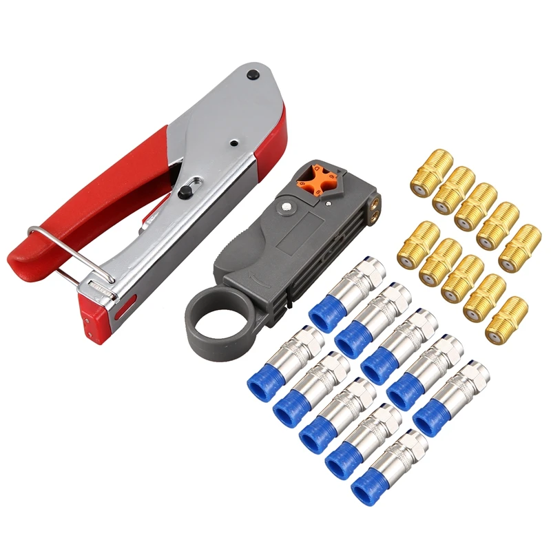 Коаксиальный обжим коаксиальный инструмент для зачистки сжатия с 10 шт. F