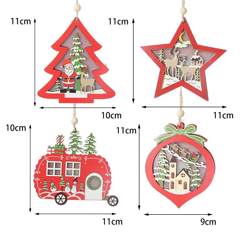 Рождественский кулон украшение деревянный подвесной светильник вечерние