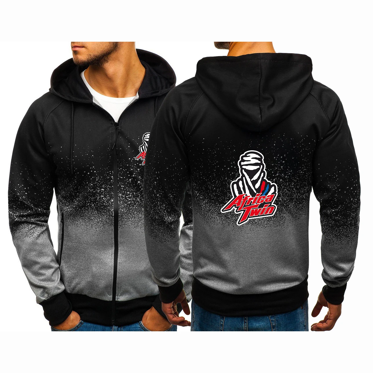 

NEW Men's Africa Twin Crf 1000 L Crf1000 Print Hoodies Zipper jackets Comfortable Sweatshirts Casual Gradient Color Coats