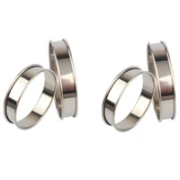 4pcs stainless steel double rolled rings english muffin rings english tart ring pie circle tarlet ring