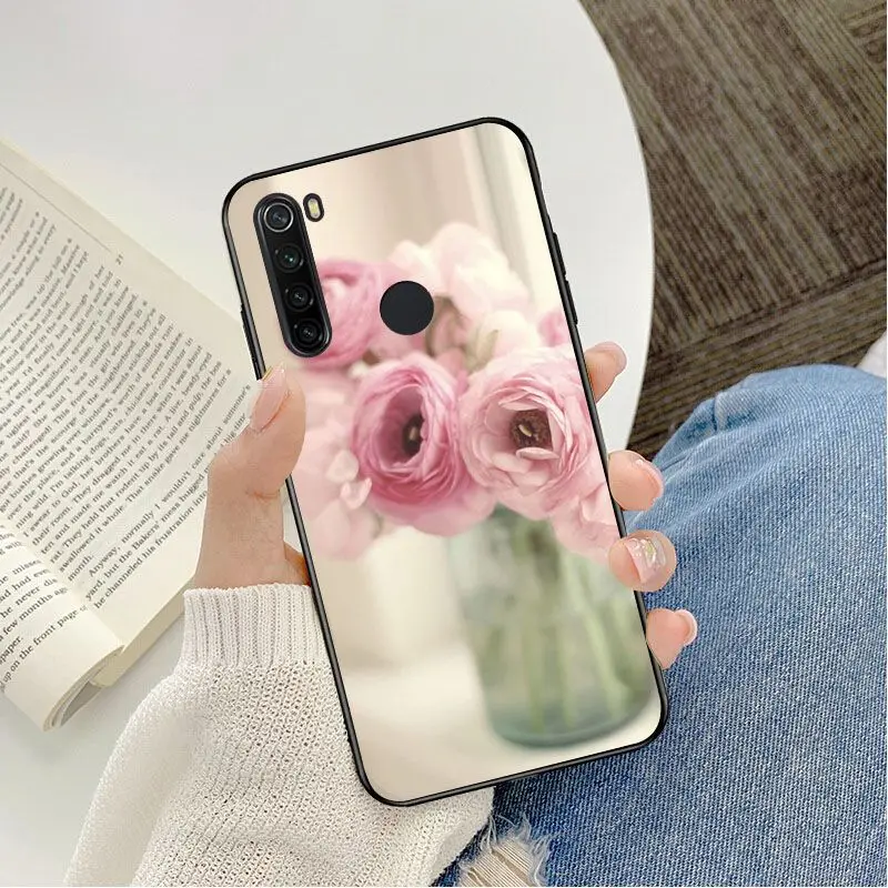 Elegant Pink Purple Peony On the Vase Drawing Phone Case For Redmi 5 6 5plus 6Pro 6A S2 4X Redmi 7 7A Cover case Mobile Cover