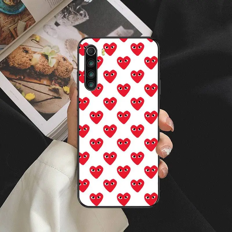 

PLAY Comme des Garcons Heart Phone Case For Redmi 4X 5plus 6 7 8A 9 Note 9s 4 8 T 9 10 pro Cover Fundas Coque
