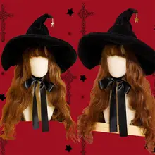Chapeaux de sorcières rétro, mascarade, bandeau, nœud, chapeau de magicien, pour adulte, gothique, accessoires pour Costume de Cosplay Lolita, décoration de robe de fête d'halloween