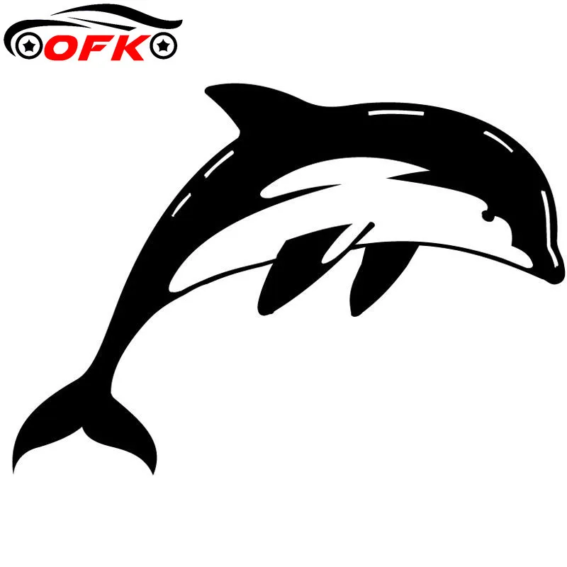 

Cute Animal Dolphin Fish Car Styling Fashion Accessories Decorative Window Stickers 14.8*10.4CM