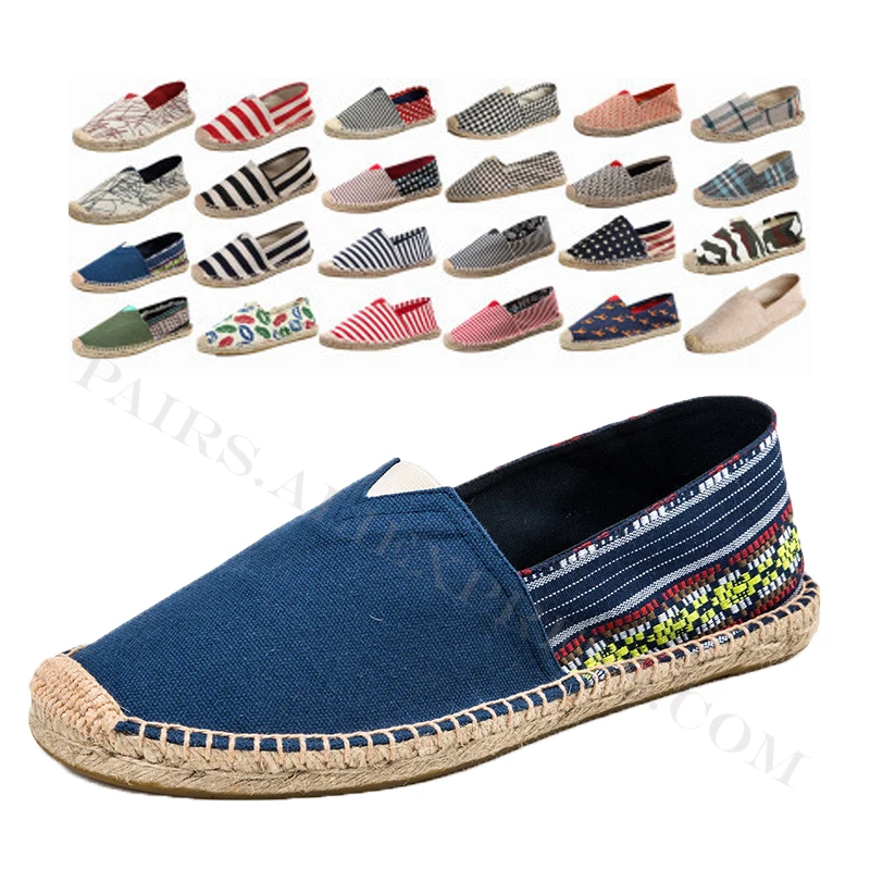 

New Summer Linen Breathable Casual Flats Mens Espadrilles Loafers Fashion Boy Canvas Shoes Fisherman Driving Footwear