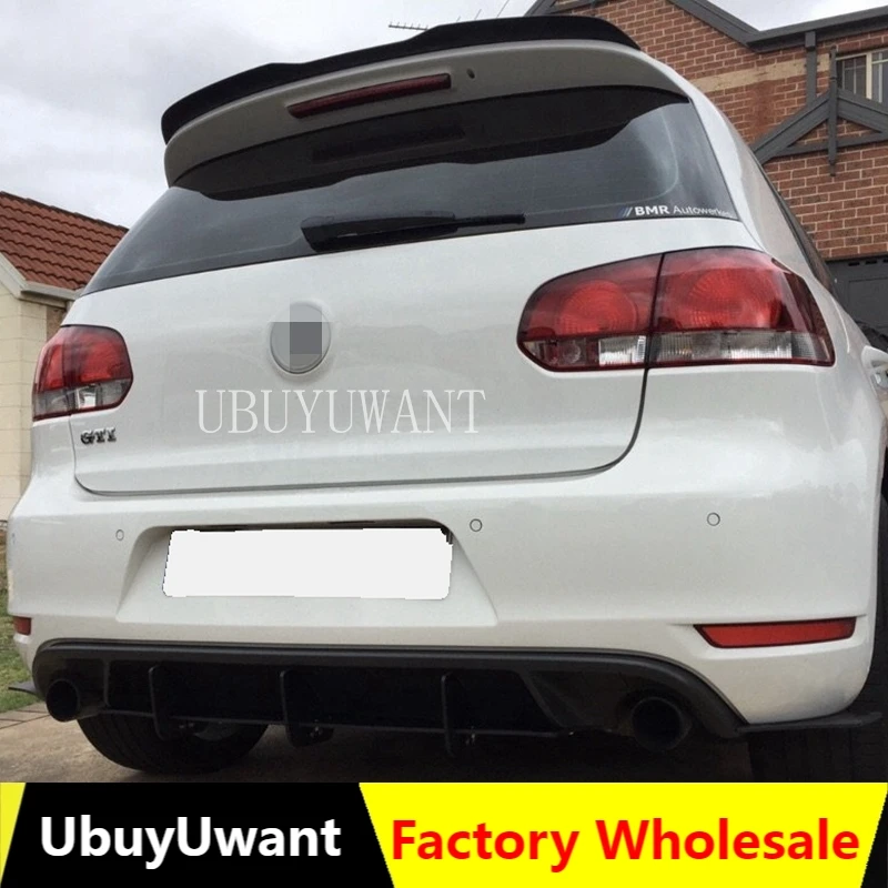 

Спойлер для Volkswagen GOLF MK6 GTI & R 2008-2012, из АБС-углеродного волокна, автомобильный украшение в виде хвостового крыла, задний спойлер на крышу