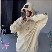 welldone hoodie mens womens high quality full of square printing loose pullover oversize welldone casual hooded sweatshirts