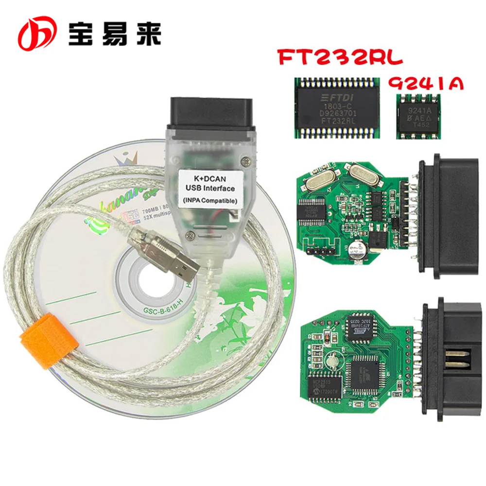 

For BMW INPA K+CAN With FT232RL Chip Applicable Diagnostic Cable Green Board