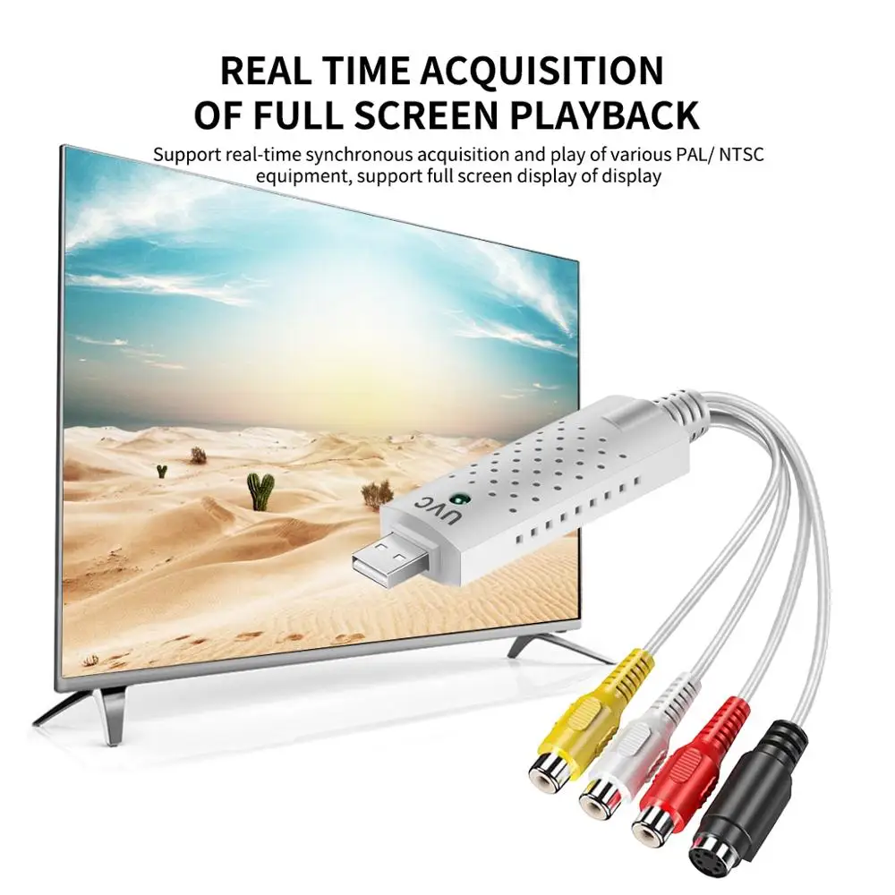 USB2.0 видео ТВ тюнер DVD Аудио Захват карта конвертера Адаптер для Win7/8 адаптер с