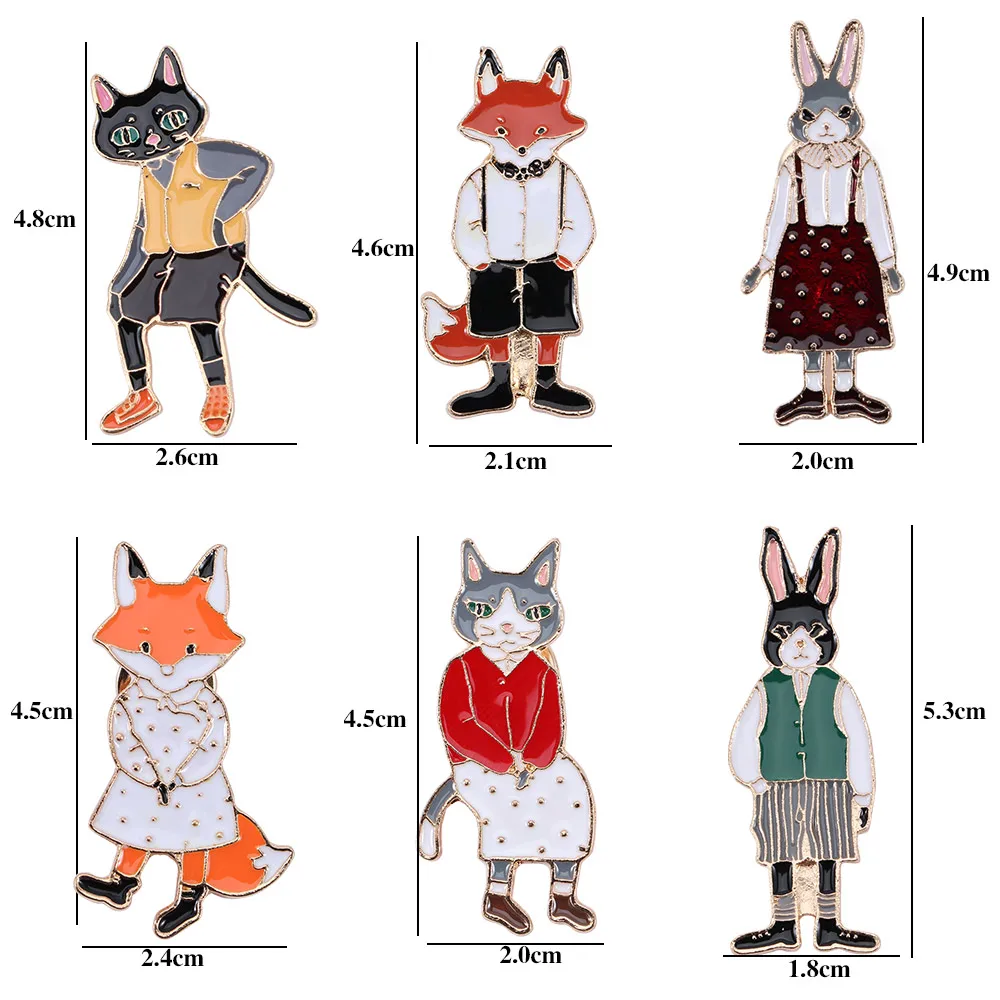 1 шт. мультфильм животных эмалевая брошь пара бейджи пин шляпка рюкзака заколка