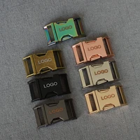 1 pcslot 20mm quick release metal buckle we provide laser engraving service customize logo plated for diy dog collar accessory