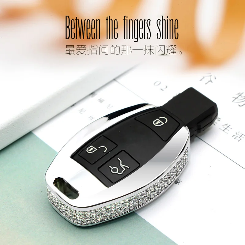 Роскошный чехол для автомобильного ключа LUNASBORE с бриллиантом/чехол Smart key Mercedes Benz