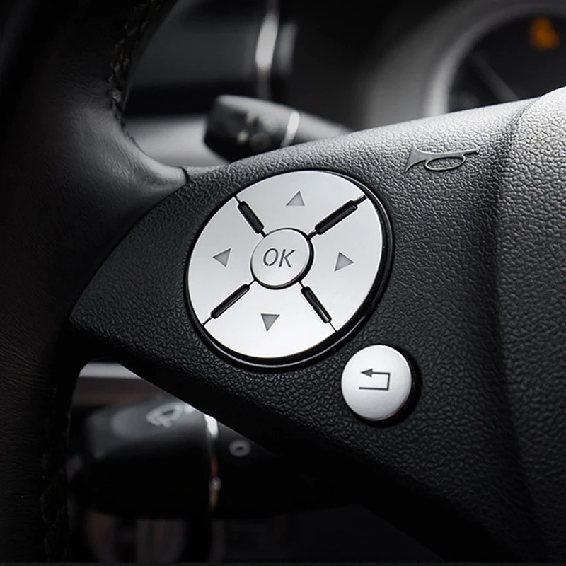 

Car Interior Steering Wheel Button Switch Trim Cover Sticker For Mercedes Benz C E S Class W204 W212 W221 GLK X204 C200 C250