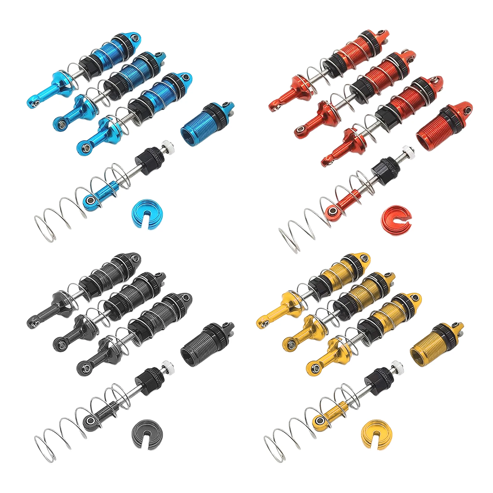 

Pack of 4 Metal Oil Filled Front & Rear Shock Absorber for MN 1/12 RC Rock