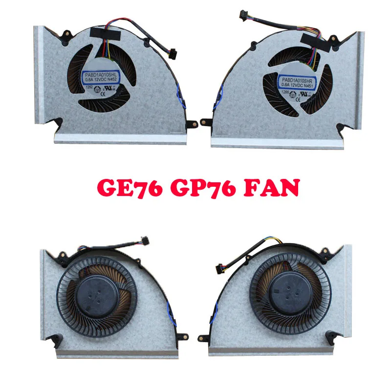 Вентилятор GE76 GP76 для графического процессора MSI GE76 WE76 GP76 PABD1A010SHR N451 PABD1A010SHL N452