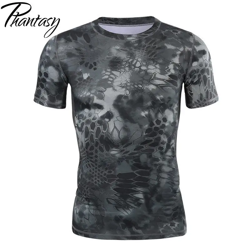 Летняя мужская футболка с принтом питона Phantasy уличная спортивная одежда круглым