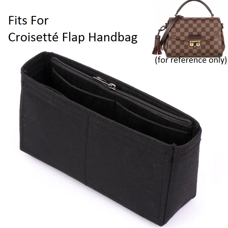 Bolso organizador de tela de fieltro con solapa para Croisette, bolsa de almacenamiento, bolso de viaje, bolso de cosm&eacute;ticos port&aacute;til-0