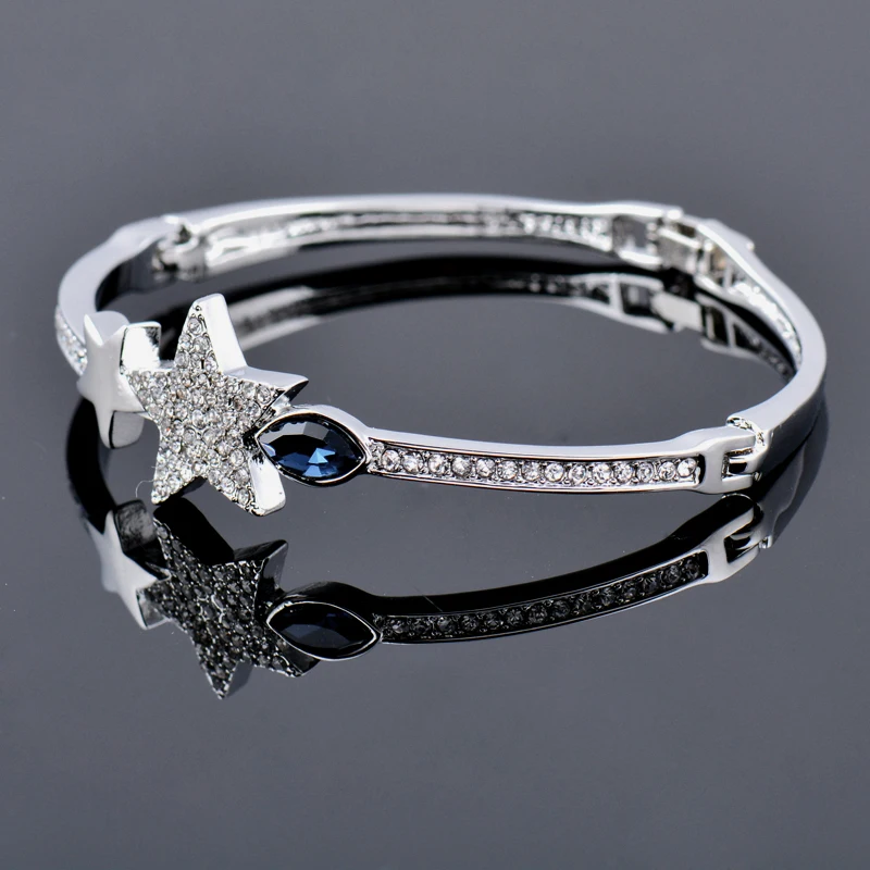 SINLEERY модные браслеты со звездами для женщин цвета розового золота серебра