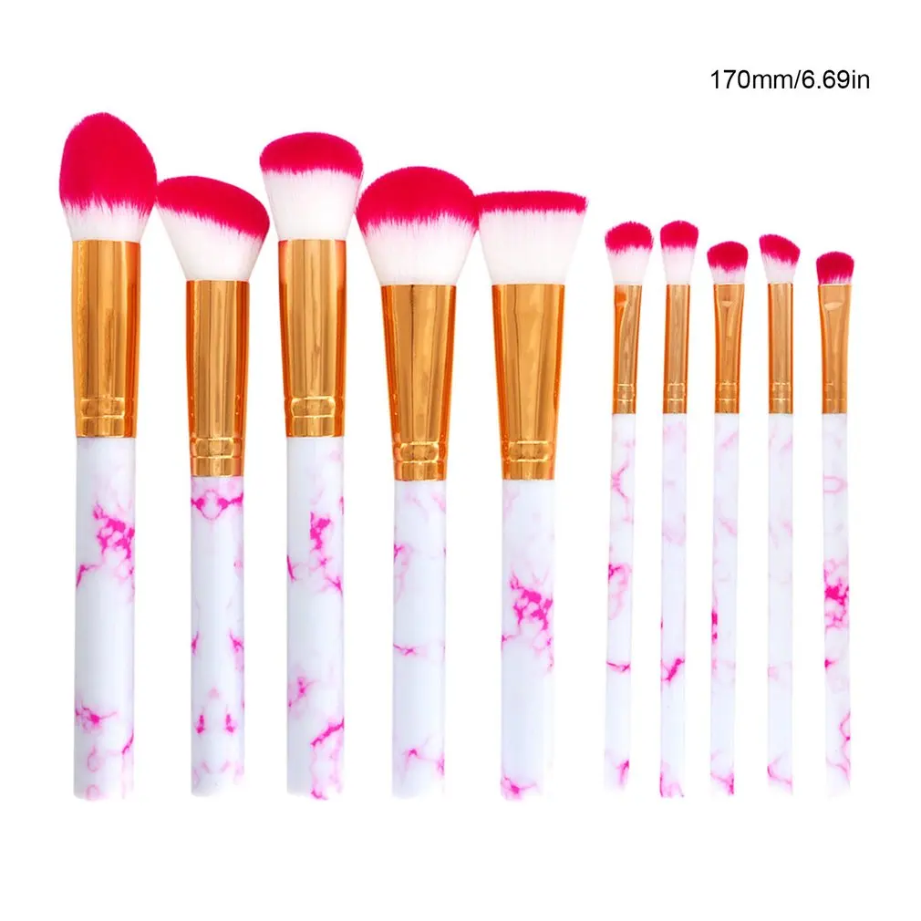10 шт. набор кистей для макияжа креативная ручка мрамора из мягких волокон пудра