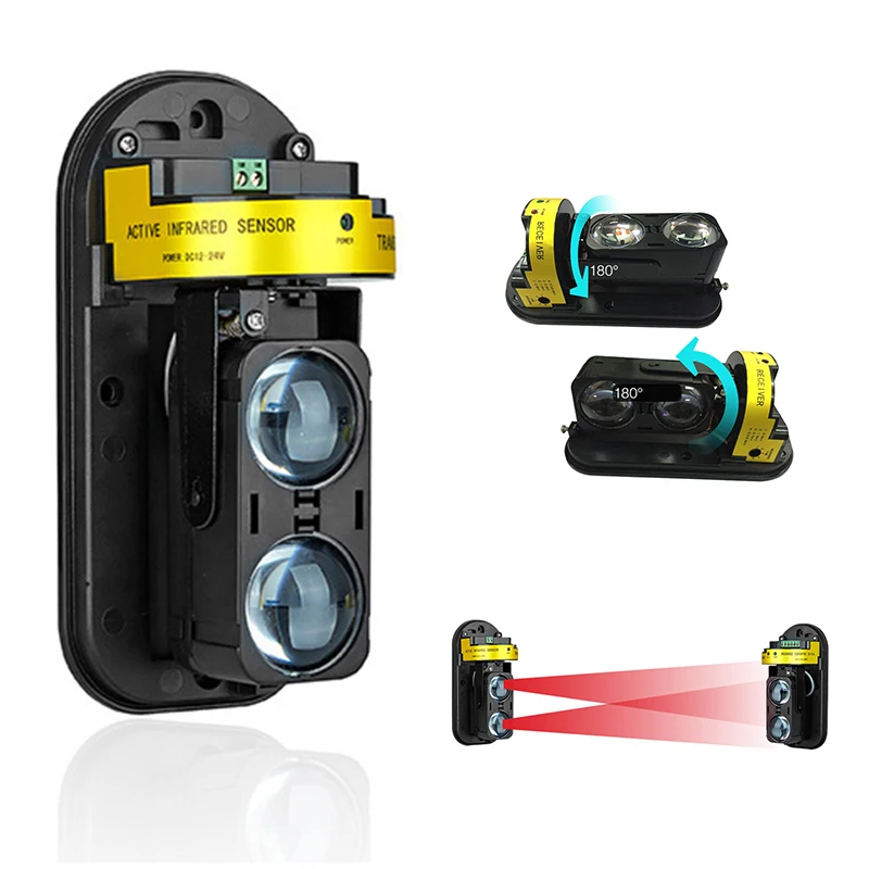 Инфракрасный невидимый барьер детектор с ИК лучом дальность 100 м передатчик