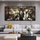 Современная Абстрактная Картина на холсте курительная обезьяна музыка хип-хоп настенные художественные плакаты принты настенные картины для гостиной домашний декор