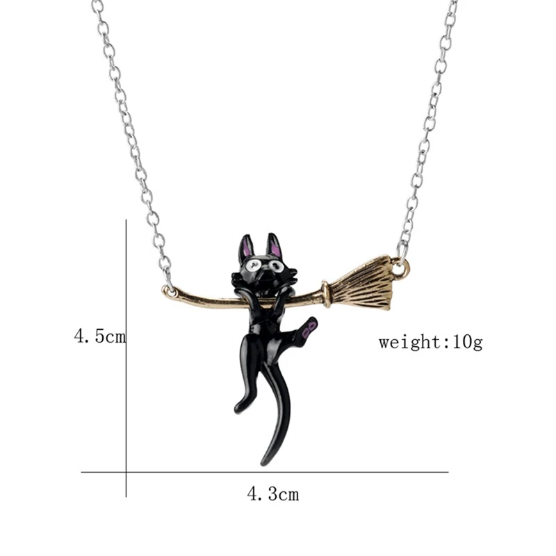 Служба доставки Kiki JiJi ожерелье Черный кот кулон с милым японским аниме косплей ювелирные изделия милые для женщин девушки аксессуары подарок