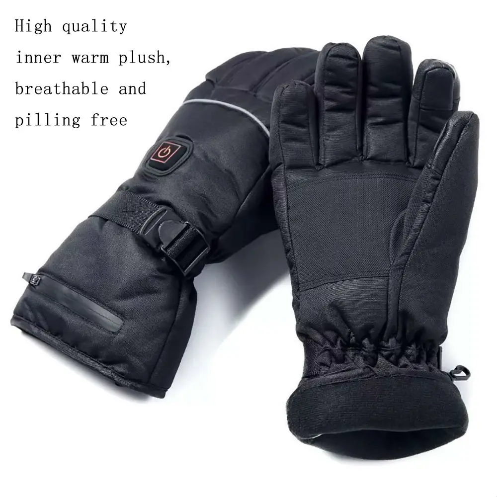 

Motorcycle Heated Gloves Battery-Type Carbon Fiber Heating Gloves Adjustable Temperature Electric Ski Hand Warm Gloves Winter