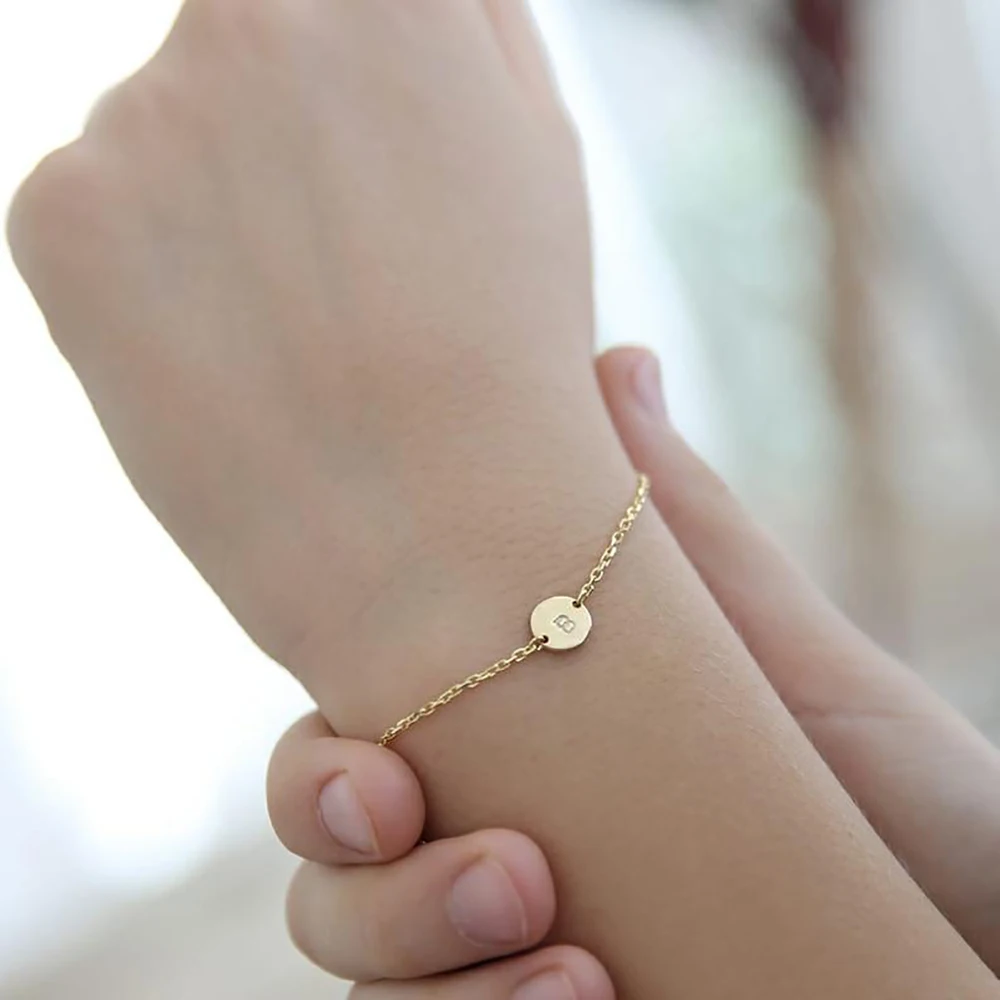 FYW A Z круглая бирка браслет персонализированные пользовательские именной