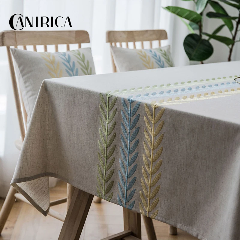 Скатерть CANIRICA прямоугольная для кухни с вышивкой обеденный стол вечерние
